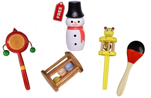 Channapatna Wooden Rattles Toys for Baby | Mumpa