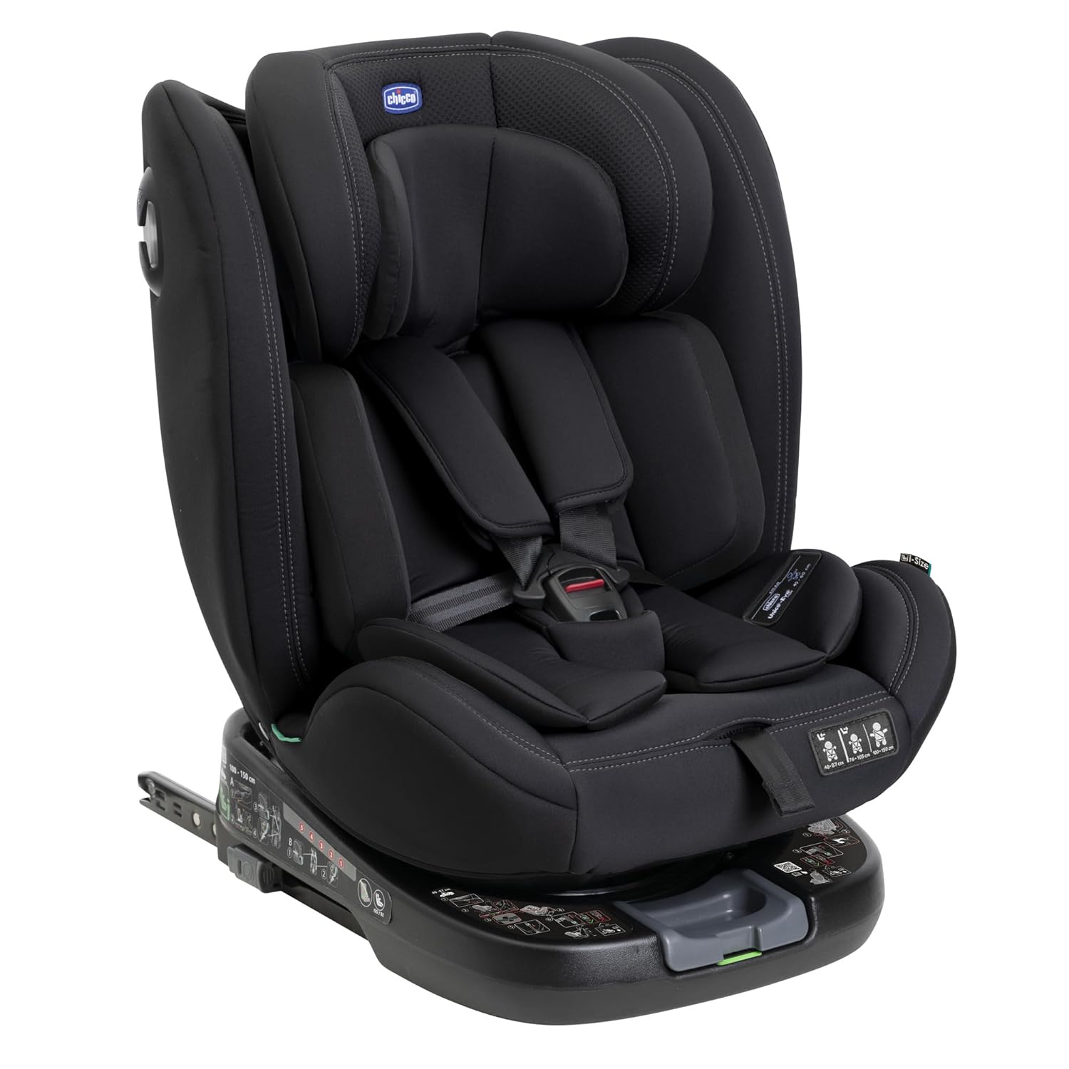 Unico Evo I-Size ISOFIX Car Seat, Birth to 12 Years, Rear & Forward Facing, Black